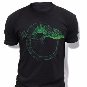 Black Mexican alligator lizard reptile tee shirt